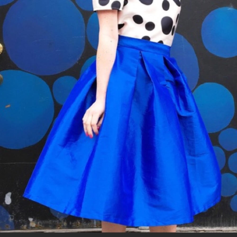 T&J Designs Blue Midi Skirt
